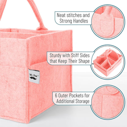 Mr. Pen- Baby Diaper Caddy Organizer, Gray, Medium, Nursery Storage Bin and Car Organizer for Diapers and Baby Wipes