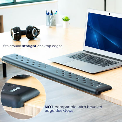 VIVO Ergonomic Long 30” Wrist Pad, Non-Slip Memory Foam Arm Rest for Desk, Elbow Cushion with L-Shaped Edging, Black, DESK-WR30
