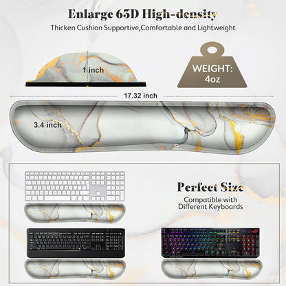 Gimars Upgrade Enlarge Silky and Superfine Fabric Gel Memory Foam Keyboard Wrist Rest Set, Ergonomic Keyboard Mouse Wrist Support for Typing Pain Relief, Comfort for Office, Gaming, Computer, Black