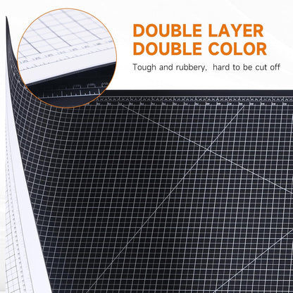 NEWBRAUG 18'' × 24'' Perfect Self Healing Cutting Mat, Non-Slip Gridded Rotary Cutting Board, Necessary for Quilting, Sewing, Craft, Fabric & Scrapbooking(Green/Black)…