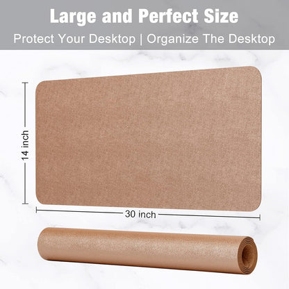 Hsurbtra Desk Pad, 23.6" x 13.8" PU Leather Desk Mat, M Extended Mouse Pad, Waterproof Desktop Blotter Protector, Non-Slip Ultra Thin Small Laptop Keyboard Writing Mat for Office Home, Pink