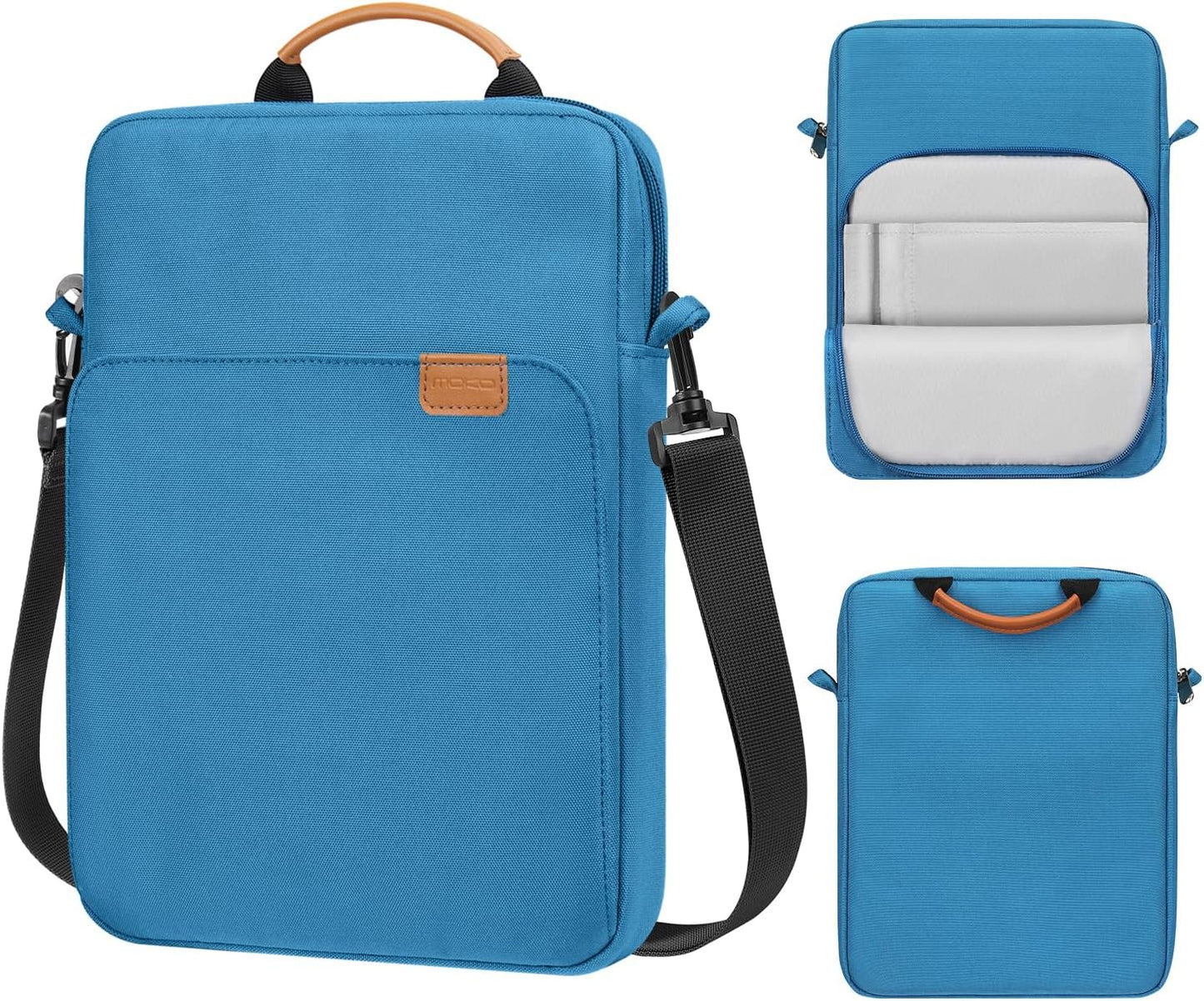 MoKo 13 Inch Tablet Sleeve Bag, Fits with 13 Inch New iPad Pro M5 & Air M4/M3, iPad Pro 12.9 M2&M1,Surface Laptop Go 12.4,Galaxy Tab S8+/S9+ 12.4,Handle Carrying Case with Shoulder Strap,Black &Gray