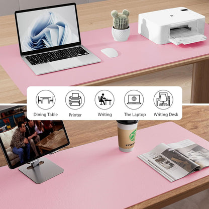 Aothia Non-Slip PU Leather Waterproof Laptop Desk Pad Protector, Blotter Mat, Writing and Mouse Pad for Office & Home, Beige, 23.6" x 13.7" - Colors A