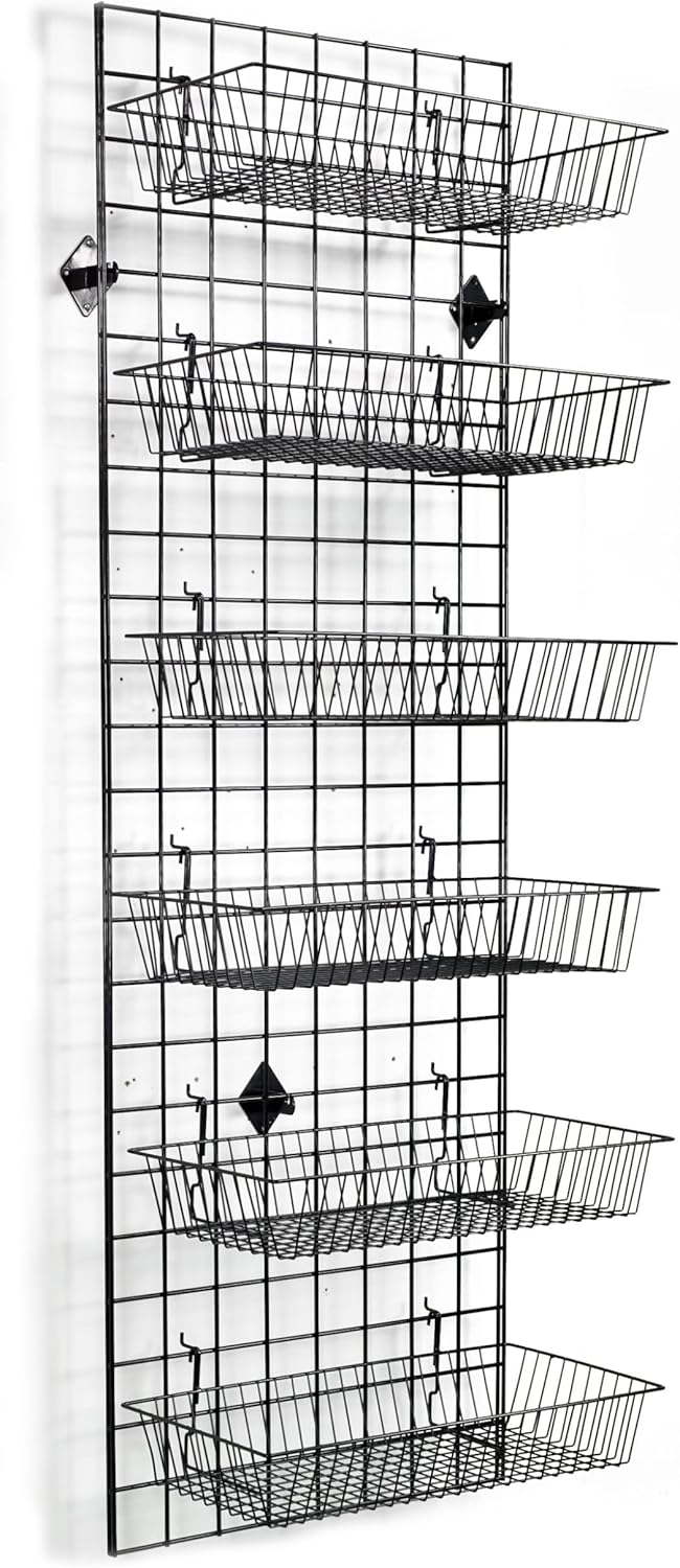 Grid Wall Commercial Grade Gridwall Panels – Heavy Duty Grid Panel for Any Retail Display Wall Grid 2' Width x 6' Height, White (Pack of 3)