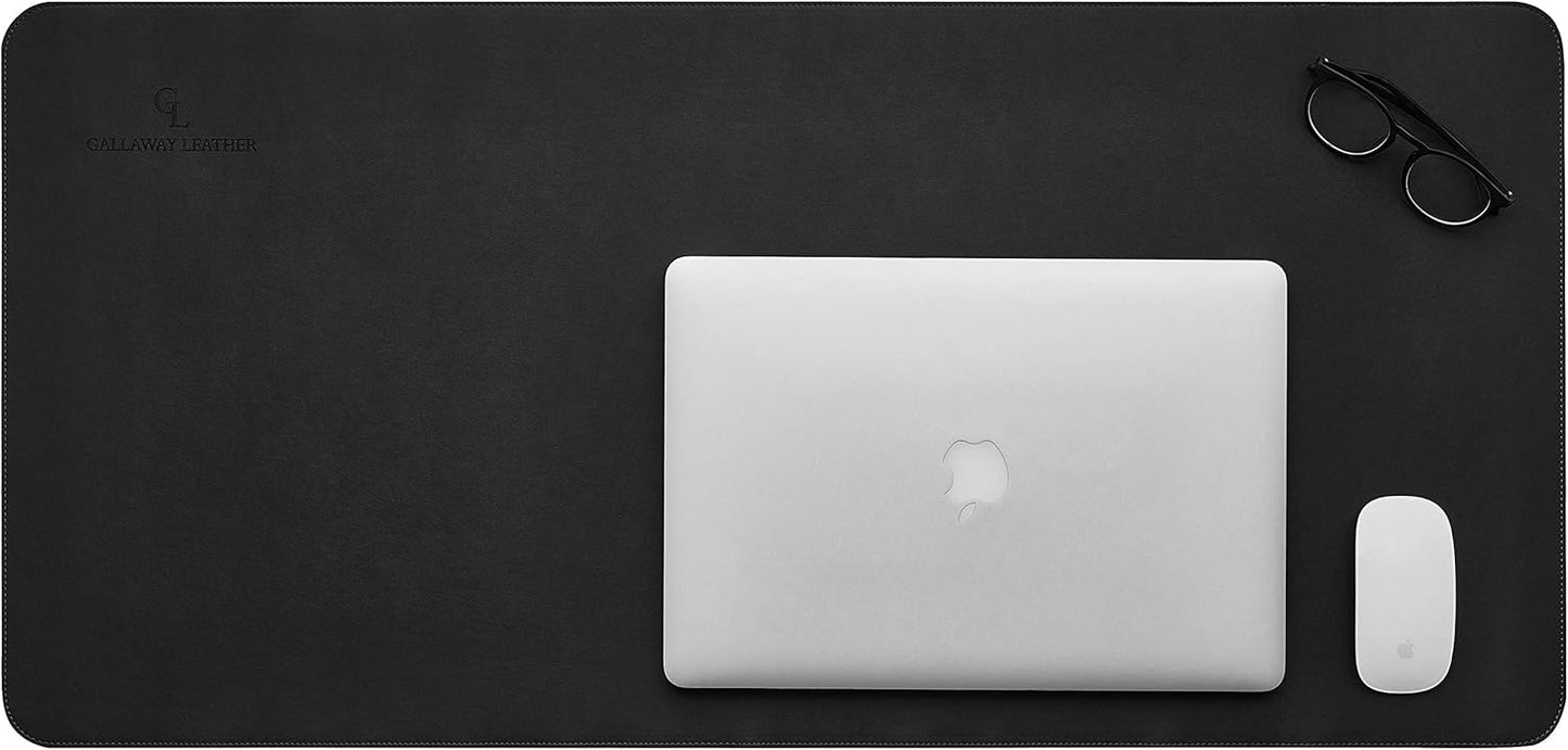 Gallaway Leather Desk Mat, Office Writing Desk Pad, Large 36" x 17" Dark Brown, for Top of Desks, Gift Ready Elegant Computer Desk Cover Protector PU Leather