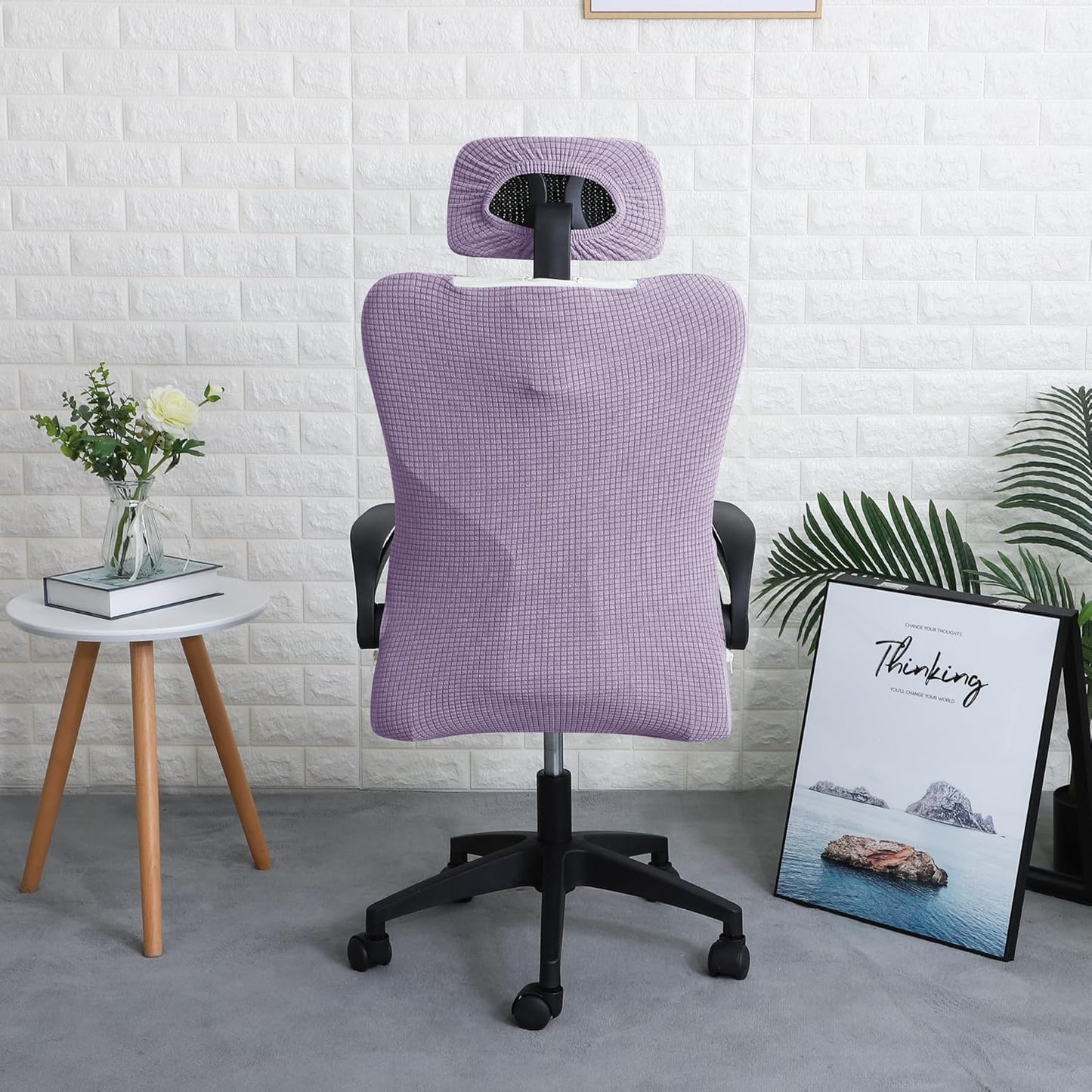 FORCHEER Office Chair Armrest Covers 12-15 Inch Velvet Elastic Black Arm Rest Covers for Desk Computer Chairs Washable