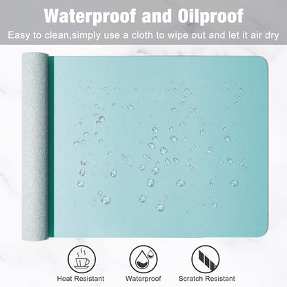 Hsurbtra Desk Pad, 23.6" x 13.8" PU Leather Desk Mat, M Extended Mouse Pad, Waterproof Desktop Blotter Protector, Non-Slip Ultra Thin Small Laptop Keyboard Writing Mat for Office Home, Pink