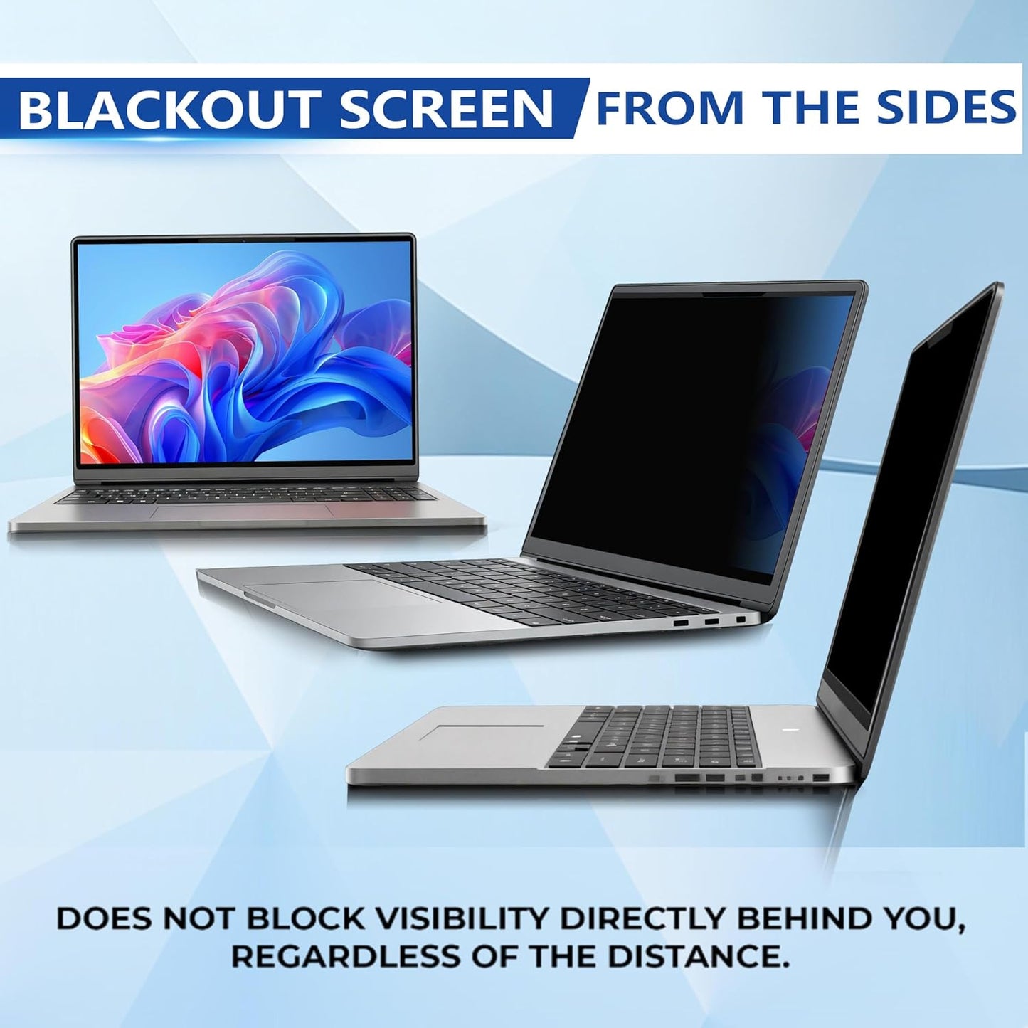 Magnetic Laptop Privacy Screen 15.6 Inch 16:9, Removable Computer Privacy Filter Shield and Anti Glare Blue Light Screen Protector, Compatible with HP Dell Acer Asus Samsung Lenovo ThinkPad
