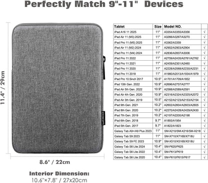 MoKo 7-8 Inch Tablet Sleeve Bag, Polyester Pouch Cover Case Fits iPad mini (A17 Pro) 8.3" 2024, iPad mini 6/5/4/3/2/1, Samsung Galaxy Tab S2 8.0, Tab A 8.0, ZenPad Z8s 7.9,Black