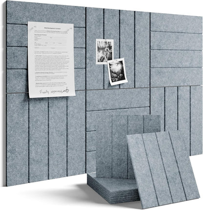 Fluxynara Large Felt Bulletin Board 48" x 36" Cork Board Alternative-12 Pack with 70 Safe Removable Adhesive Tabs, Cork Boards for Walls Cork Board for Home Office Classroom Pin Board (Oatmeal)