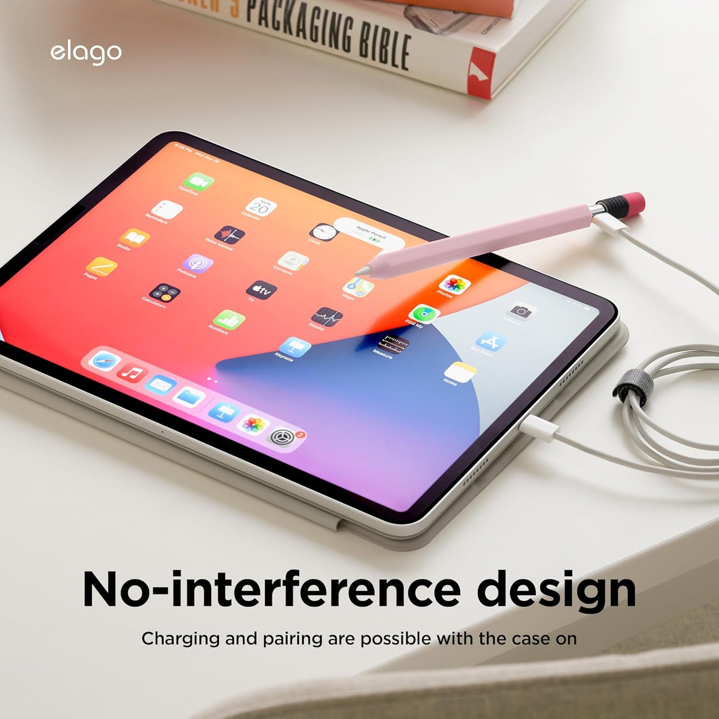 elago Classic Pencil Case Compatible with Apple Pencil (USB-C), Perfect Grip, Protective Skin, Silicone Sleeve, Supports Magnetic Attachment [Yellow]