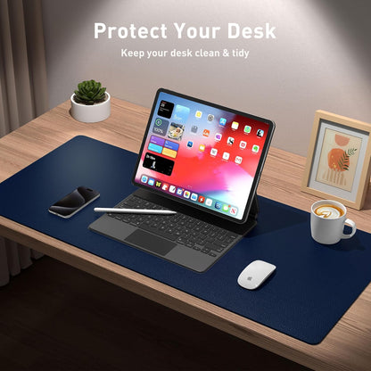 Aothia Non-Slip PU Leather Waterproof Laptop Desk Pad Protector, Blotter Mat, Writing and Mouse Pad for Office & Home, Beige, 23.6" x 13.7" - Colors A