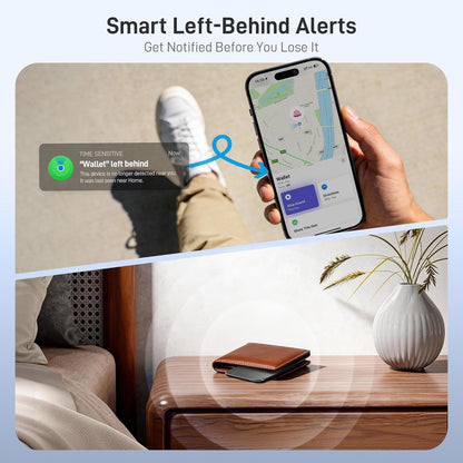 Epicka Wallet Tracker Card Compatible with Apple Find My, 8-Year Maintenance-Free Battery, Tracking Card with NFC, MFi Certified, IP67 Bluetooth Item Locator for Luggage, Passport, 1 Pack, Black