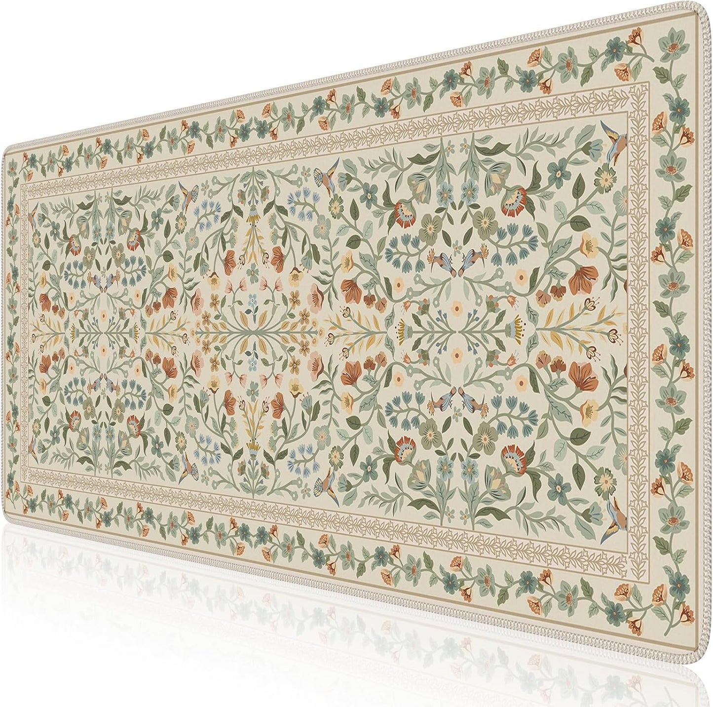 iCasso Desk Mat for Keyboard and Mouse, Large Mouse Pad, Desk Pad Mat, Anti-Slip Big Mousepad with Stitched Edges for Computer Desktop(Deep Green)