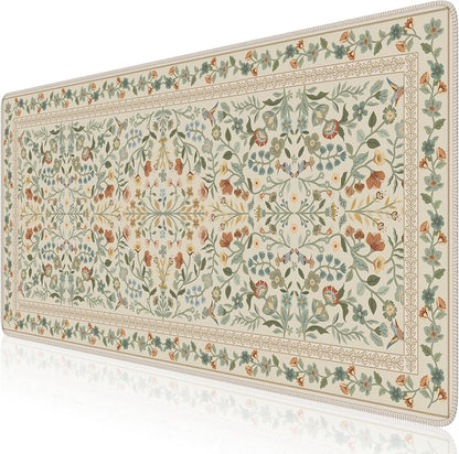 iCasso Desk Mat for Keyboard and Mouse, Large Mouse Pad, Desk Pad Mat, Anti-Slip Big Mousepad with Stitched Edges for Computer Desktop(Deep Green)
