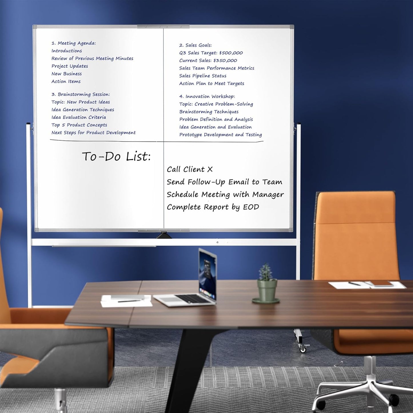 Large Whiteboard Easel with Stand, 36" x 24" Portable Standing Magnetic Dry Erase White Board, 3' x 2' Tripod Height Adjustable Flip Chart Easel for Home Office Classroom School, Silver