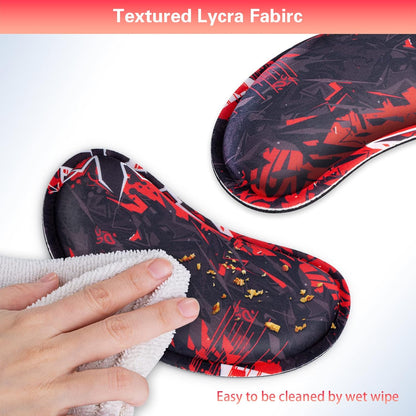 Mouse Wrist Rest, Canjoy 2 Pack Memory Foam Soft Fabric Mouse Wrist Rest Pad Support Cushion with Anti-Skid Rubber Base,Ergonomic Pain Relief Mouse Hand Rest (Black)