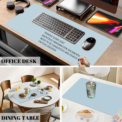 Dry Erase Desk Mat, Waterproof Desk Pad, Erasable Writing White Board for Making Plans, Non-Slip Large Desktop Protector for Office, Home, School 31"x13" (Blue)