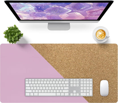 Bloss Leather Desk Pad and Keyboard Wrist Rest, Large Mouse Pad + Keyboard Pad+Mouse Wrist Support, Non-Slip Desk Mat Protector for Office, Home(31.5×15.7 Inches,Beige) - Colors B