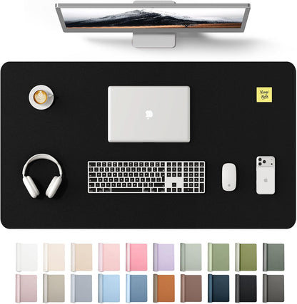 YSAGi Leather Desk Pad Protector, Office Desk Mat, Large Mouse Pad, Non-Slip PU Leather Desk Blotter, Waterproof Laptop Desk Writing Pad for Office and Home (23.6" x 13.8", Eggshell) - Colors B