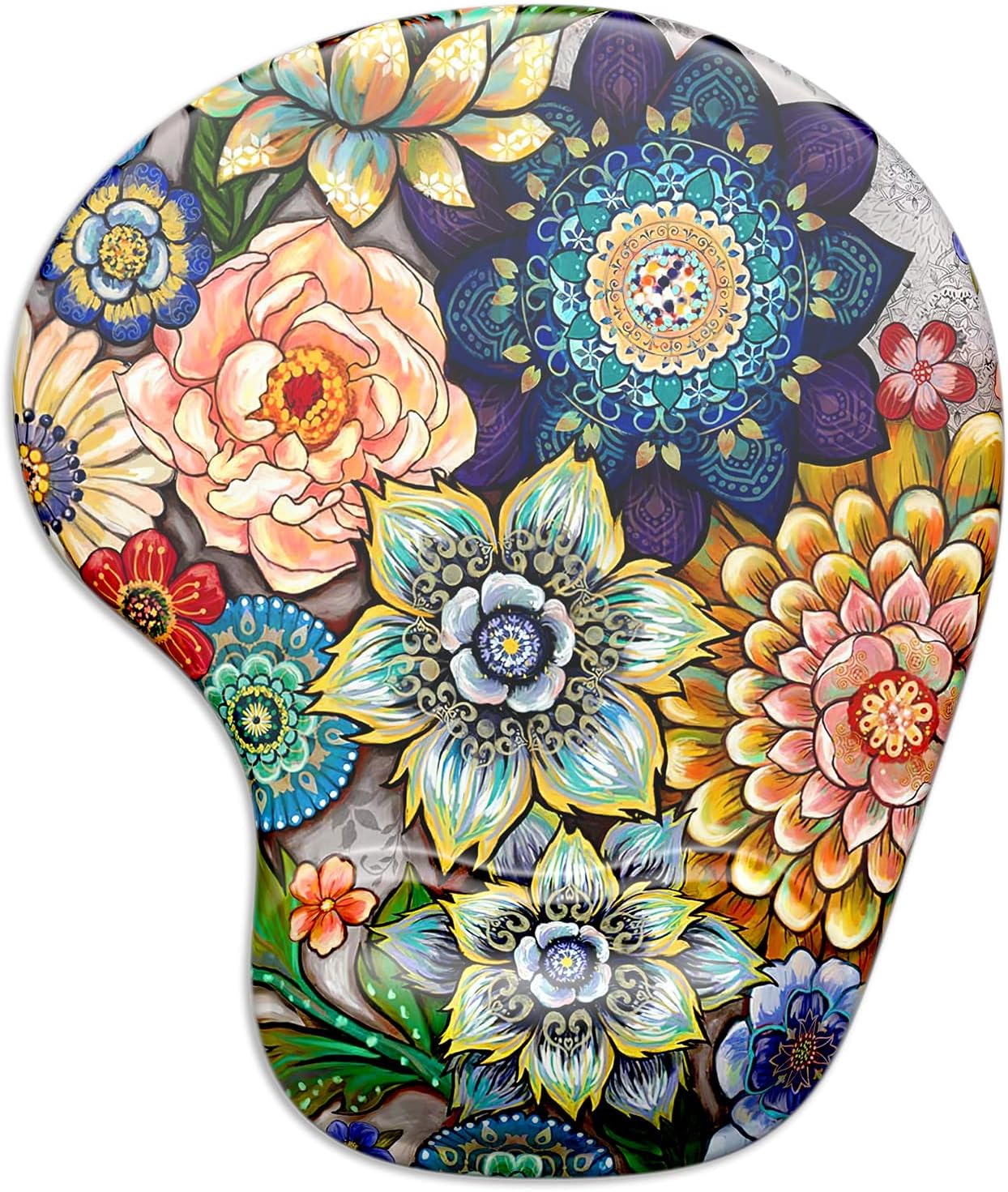ITNRSIIET Ergonomic Mouse Pad with Gel Wrist Support Wrist Rest Smooth Surface Non-Slip PU Base Comfortable Office Supplies Pain Relief, 9.5 x 8 inches, Beach
