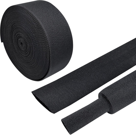 Braided Sleeving Heat Shrinkable Fabric 2:1 Ratio- Abrasion Protection Flexibility Wiring Harness Cable Sheath (3/8" ID, 16ft) - Colors B