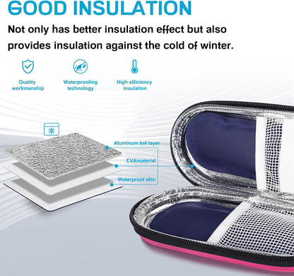 MOSLA Insulin Cooler Travel Case with 2 Reusable Ice Packs for Insulin Pen Portable Medical Cooler Bag for Diabetes and Other Diabetic Supplies for The Daily Life and Trip