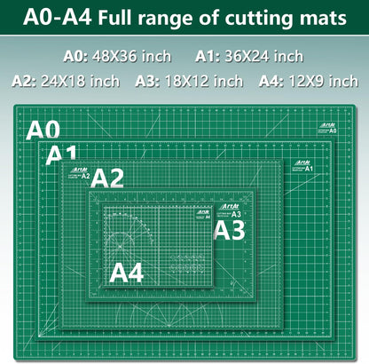 ArtAt Self Healing Cutting Mat: 24 x 36 inch Green Large 5-Ply Double-Sided Durable Non-Slip PVC Cutting Mat for Sewing Quilting Scrapbooking Art & Crafts projects…