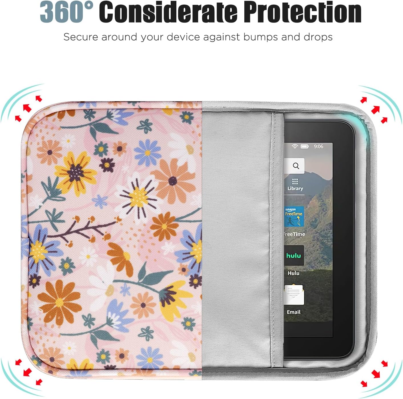 TiMOVO 9-11" Tablet Sleeve Bag for iPad 11-inch A16 2025, iPad 10.9"/10.2"| Air 11 Inch/5th/4th Gen. 10.9", Galaxy Tab A9+/A11Plus 11", Protective Bag with Pocket, Black