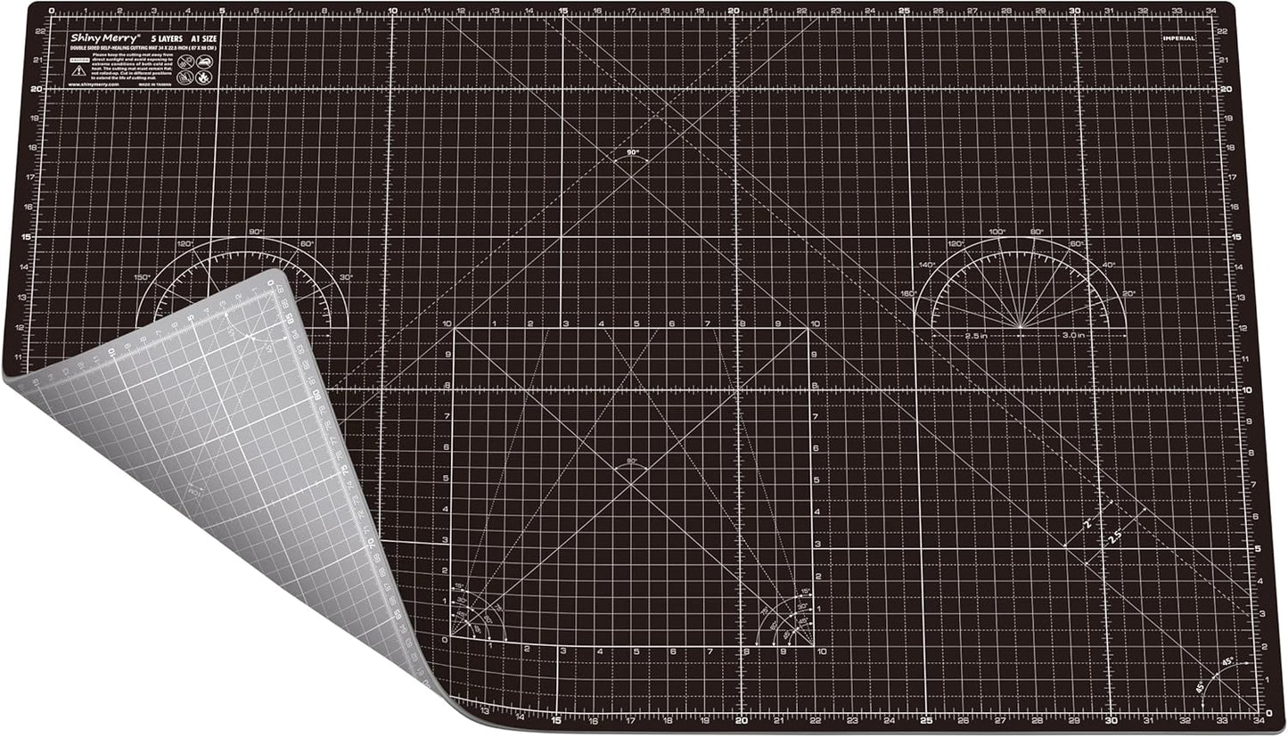 Self Healing Cutting Mat A3 12"x18" – Double Sided 5-Ply Craft Mat for Sewing, Quilting, Fabric, Scrapbooking – Pink/Purple