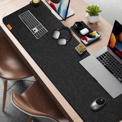 59’’x15.75” Large Felt Desk Mat, Computer Mat for Desk, Non-Slip Mouse Pad, Office Supplies Desk Protector, Desk Accessories for Home and Office (Dark Gray)