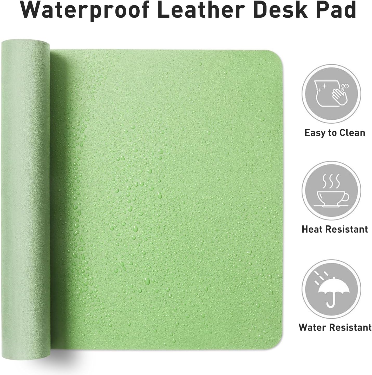 Aothia Non-Slip PU Leather Waterproof Laptop Desk Pad Protector, Blotter Mat, Writing and Mouse Pad for Office & Home, Beige, 23.6" x 13.7" - Colors B