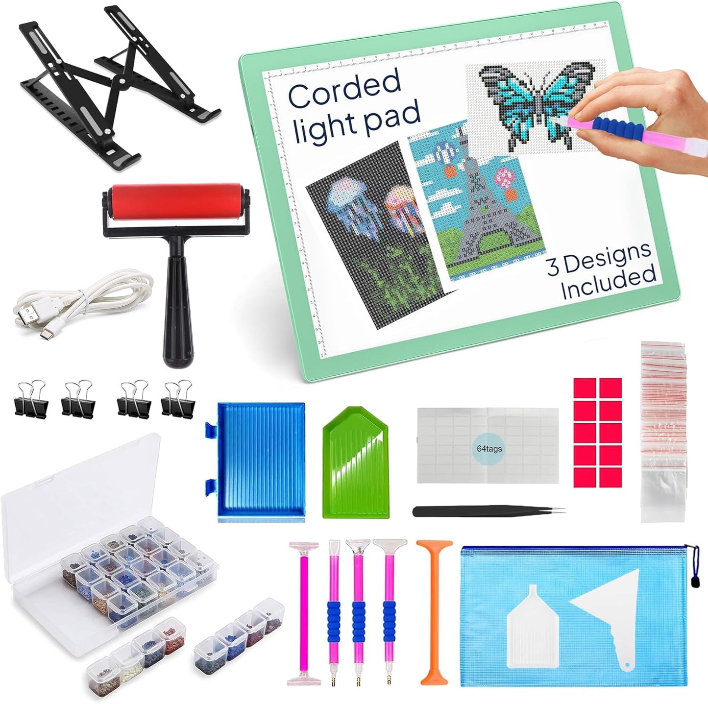 iVyne Rechargeable A4 Light Pad for Tracing & Weeding - LED Light Board for Weeding Vinyl - for Cricut Vinyl Weeding Tools - Ultra-Thin & Portable - Perfect for Artists & Crafters - Pink