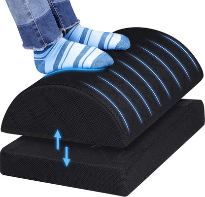 CushZone Foot Rest,Desk & Gaming Accessories,Foot Rest for Under Desk at Work,Comfortable Footrest with 2 Adjustable Heights & Removable Cover, Office Desk Accessories（Gray）