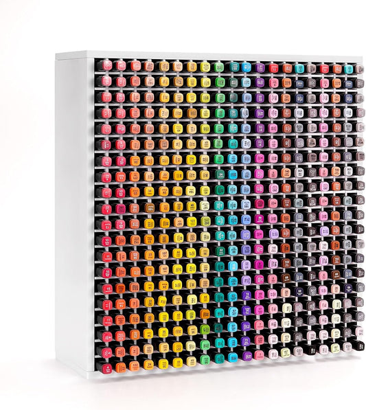 SANFURNEY 400 Slots Marker Organizer for Desk, Stackable Alcohol Marker Storage Rack, Pen Color Pencil Holder, Art Supply Organizer for Home Office Classroom White