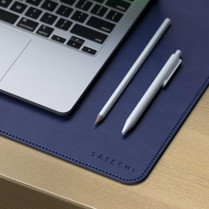 Satechi Vegan Leather Desk Mat, Large Mouse Pad Scratch and Water Resistant, Easy to Clean, Desk Pad for Office and Home, 26.8” x 12.4” x 0.1” - Black