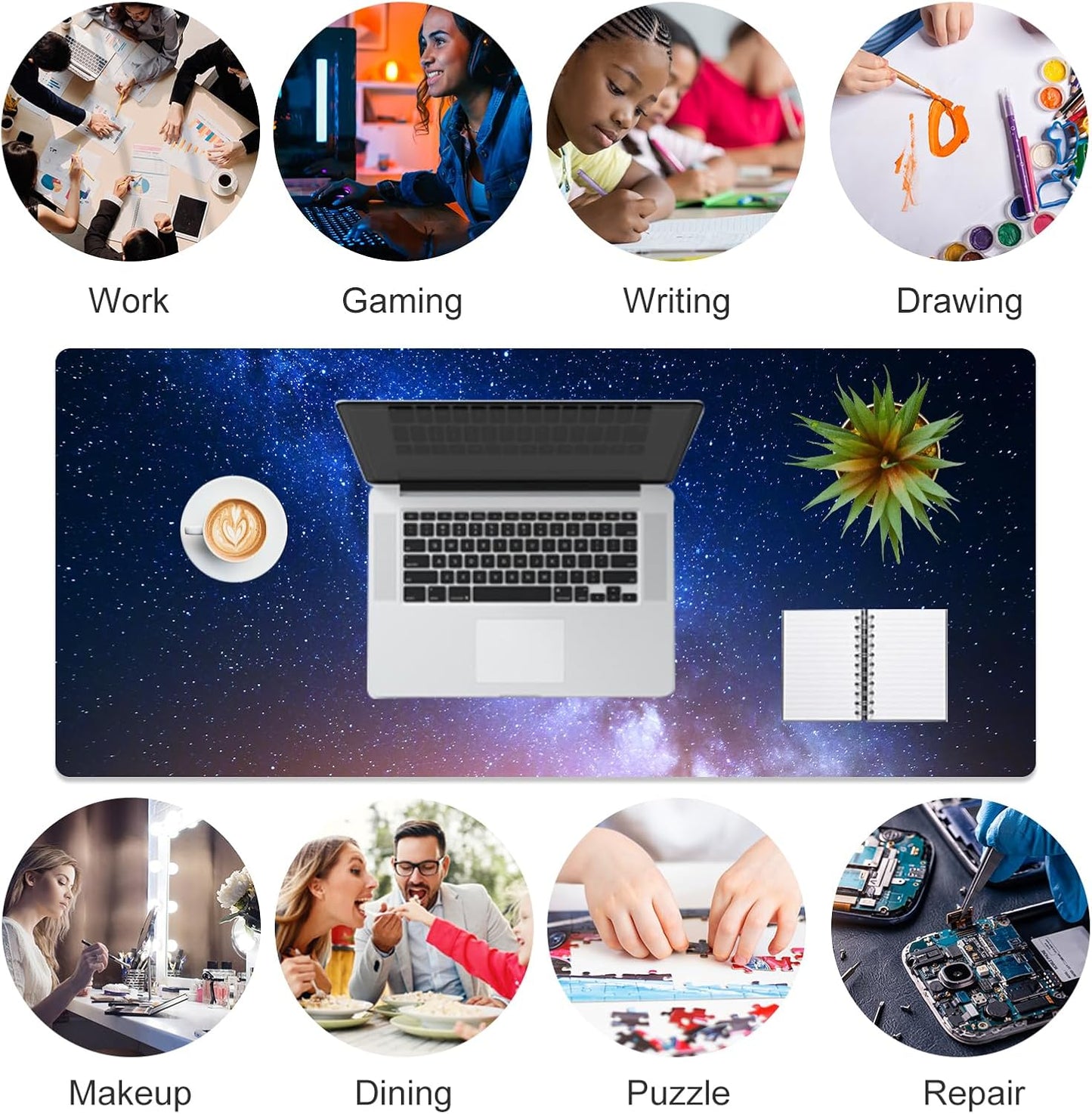 QIYI Large Mouse Pad, Cute Pink Desk Mat for Desktop, Women Girls PU Leather Desk Pad Waterproof Gaming Mousepad, Rose Gold Marble Computer Protector Writing Pad for School Office Home 31.5" x 15.7"