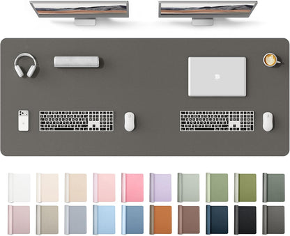 YSAGi Leather Desk Pad Protector, Large Mouse Pad, Non-Slip PU Leather Desk Blotter, Waterproof Writing Pad for Office and Home (31.5" x 15.8", Eggshell) - Colors A