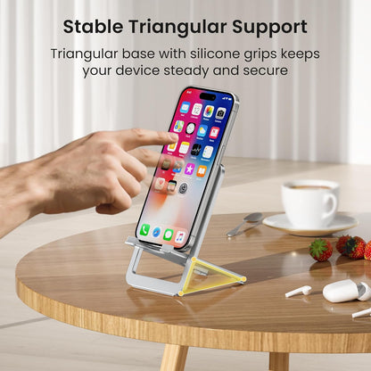 Itramax Tablet Stand for Desk,Foldable iPad Stand Desktop,Adjustable Portable Tabletop Nightstand Holder for Kindle Fire,Scribe,Paperwhite,iPhone 17 16 15,iPad Pro,Air,Mini,Samsung Galaxy Tab S10 S9