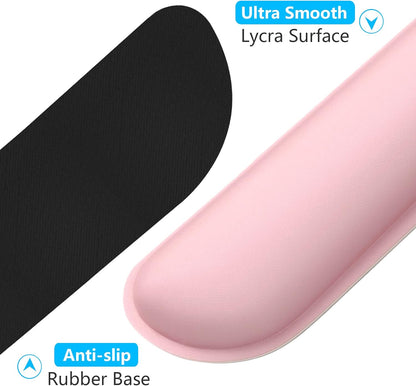 Dapesuom Enlarge Keyboard Wrist Rest, Memory Foam Keyboard Wrist Cushion for Computer Desk Mats Support, Pain Relief Ergonomic Mouse Pad Rests with Non-Slip Base for Gaming, Laptop, Radiant Orchid