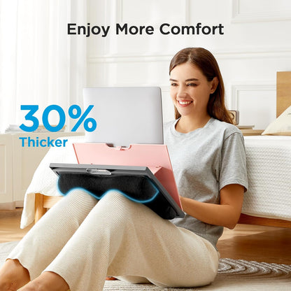 HUANUO Laptop Desk, Portable Laptop Stand Fits Up to 15.6 Inch Laptops, Adjustable with 8 Angles Lap Desks for Adults - Dual Cushion Desk for Sofa, Bed, Car or Work Table