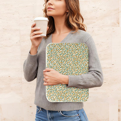 Puffy Laptop Sleeve 13 Inch Cute Quilted Laptop Protective Case Padded Floral Computer Sleeve for MacBook (A-Blue, 13 Inch)