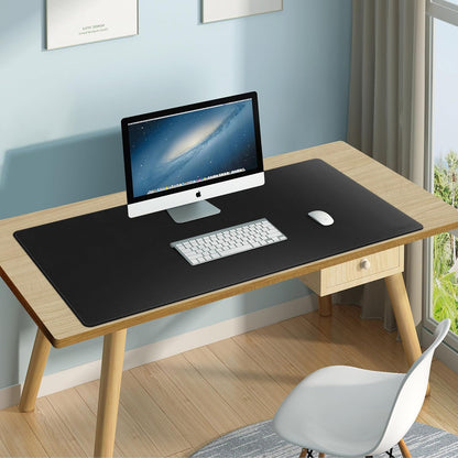 Mydours 40" x 20" Extra Large Desk Mat, PU Leather & Cork Desk Pad, Large XXL Desk Mouse Pad for Workstation, Office, Home, Computer Desk Mat with Keyboard & Mouse (Black)