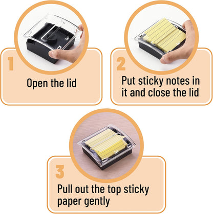 Mr. Pen- Pop Up Note Dispenser, 3" x 3", 2 Pack, Black Base, Clear Top, Sticky Note Dispenser, Sticky Note Holder for Desk