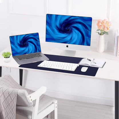 AFIING Large Desk Mat 47" x 17", Dual-Sided Natural Cork & PU Leather Desk Pad, Non-Slip Waterproof Mouse Pad for Office, Home & Gaming, Black