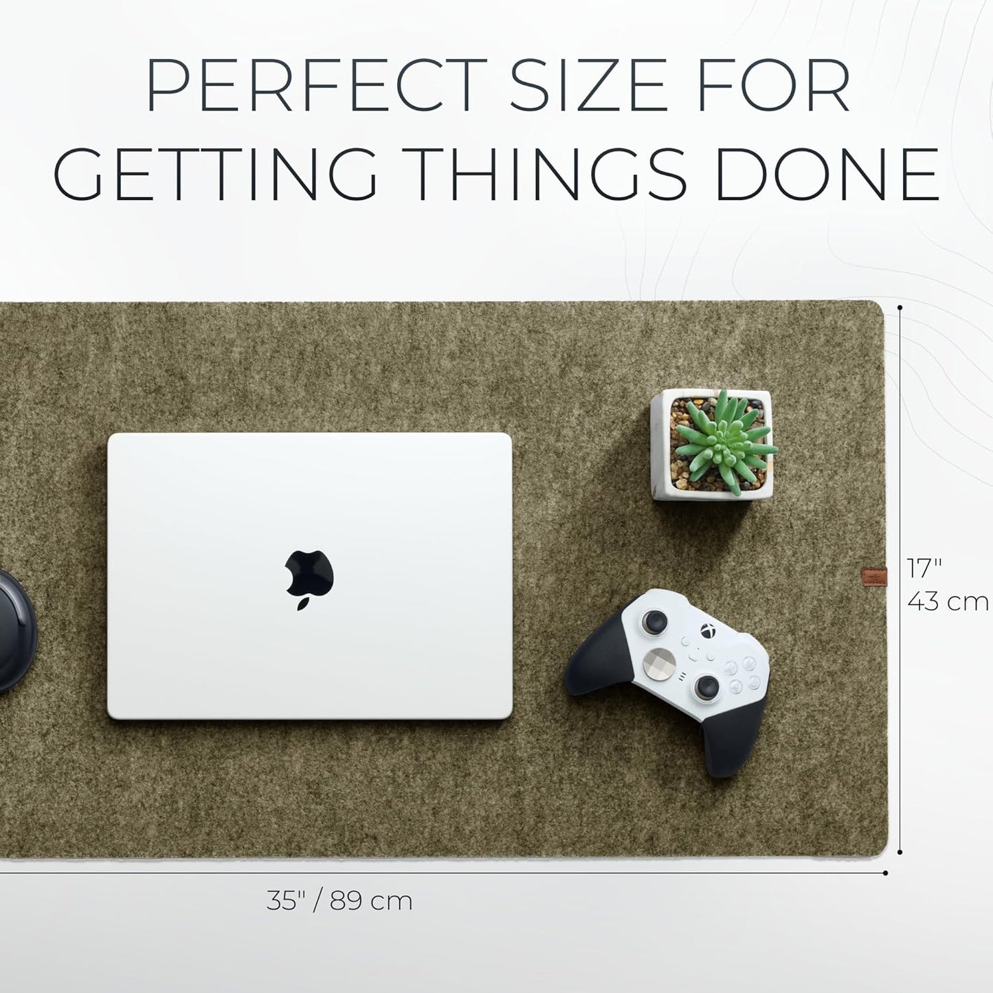 Nordik Large Felt Desk Mat - Charcoal - 35 x 17 inch - Full Desk Keyboard Mat - Computer Desk Mat for Keyboard and Mouse Pad - Desktop Mat - Large Felt Desk Pad