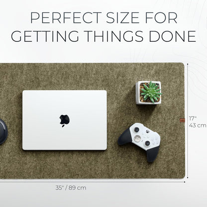 Nordik Large Felt Desk Mat - Charcoal - 35 x 17 inch - Full Desk Keyboard Mat - Computer Desk Mat for Keyboard and Mouse Pad - Desktop Mat - Large Felt Desk Pad