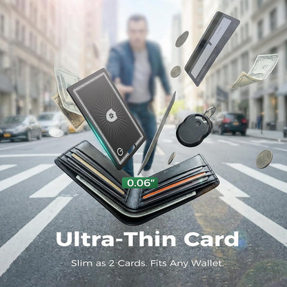 Wallet Tracker Card for Apple Find My (iOS Only, Apple MFi Certified) -Ultra Slim Rechargeable Bluetooth GPS Tracker,5-10 Years Staying Power,Item Locator for Wallet,Key Finder,Bags,Luggage(1-Pack)