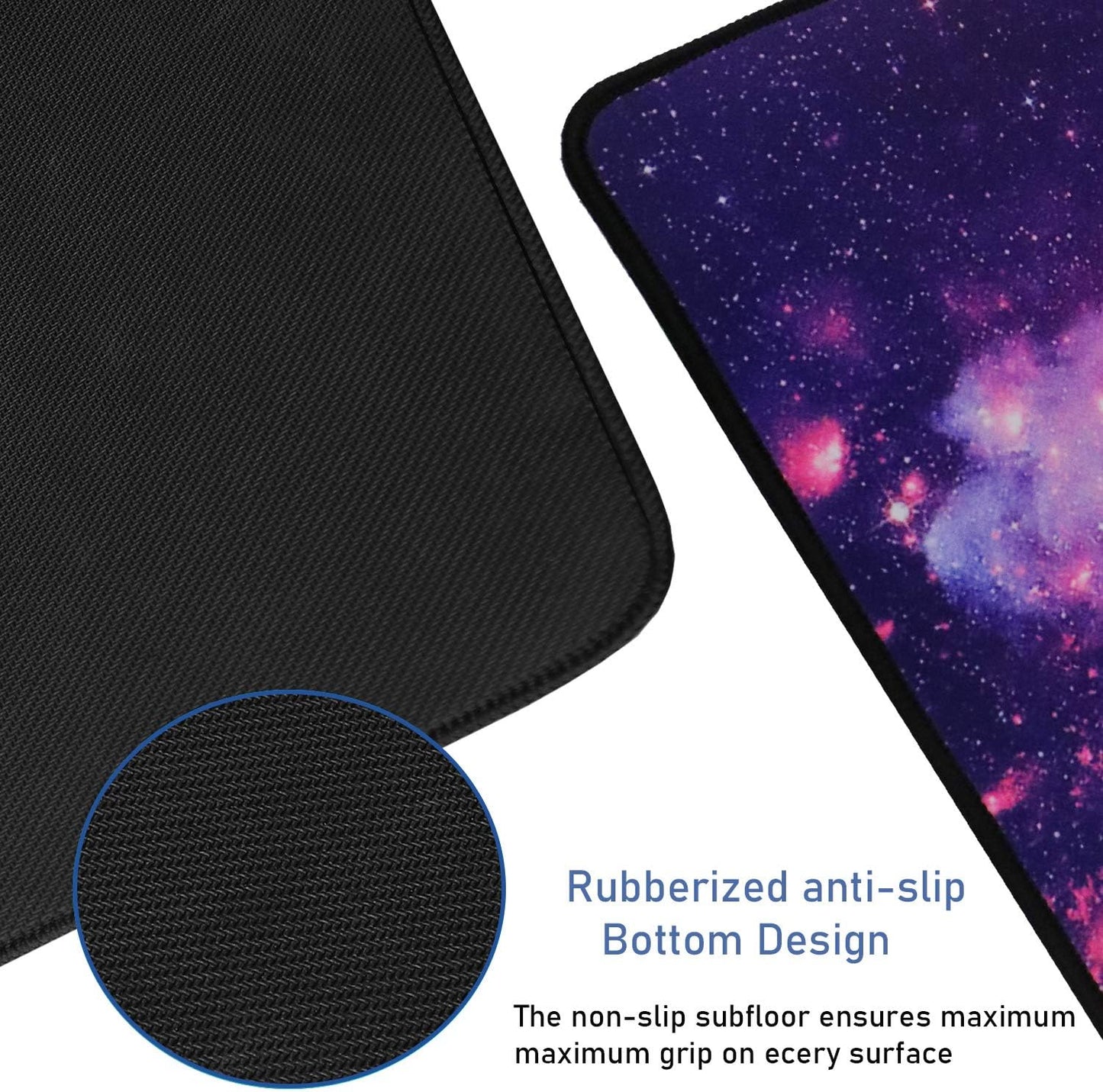 Large Extended Gaming Mouse Pad with Stitched Edges, (31.5X15.7In) Durable Non-Slip Natural Rubber Base, Waterproof Computer Keyboard Pad Mat for Esports Pros/Gamer/Desktop/Office/Home-Black