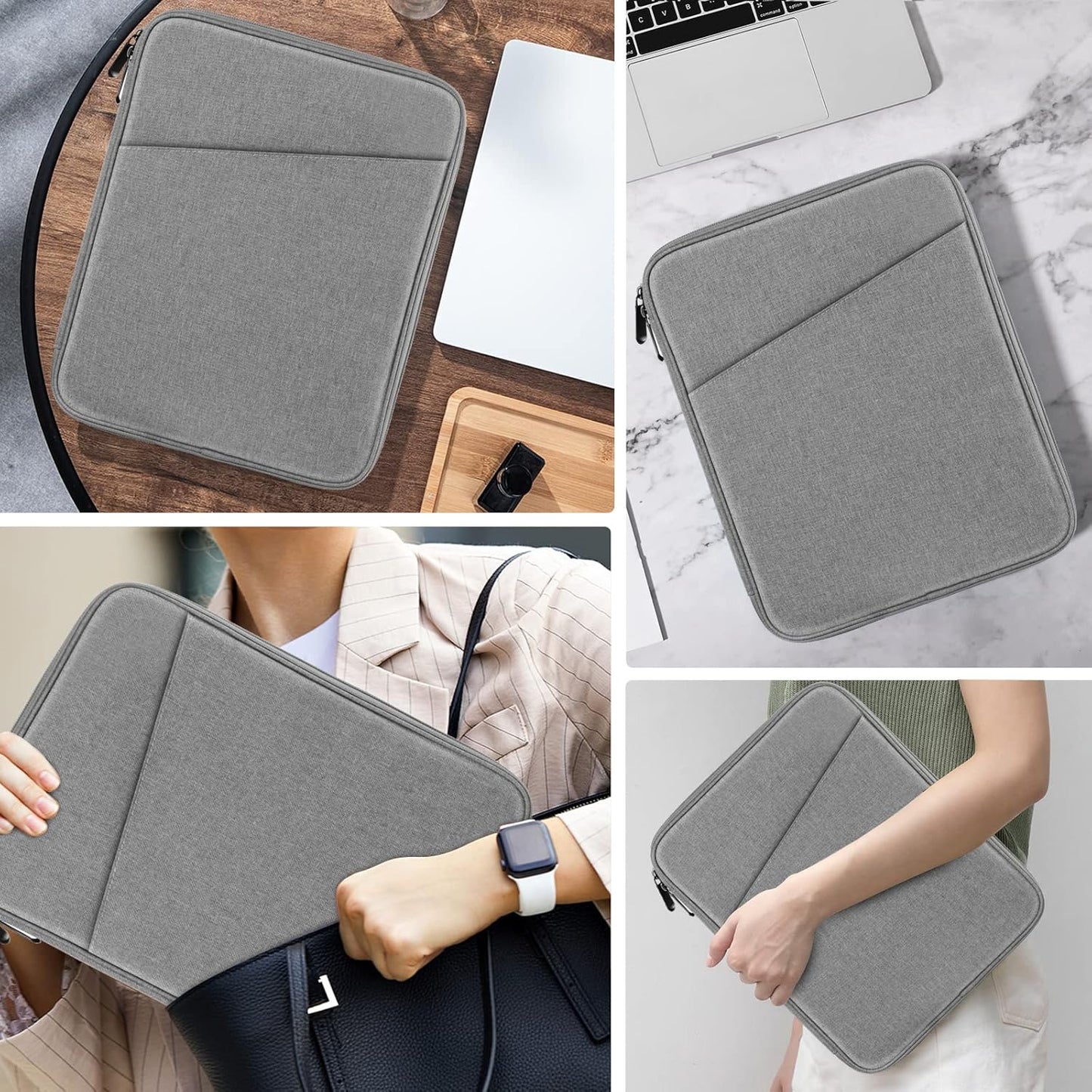 MoKo 9-11 Inch Tablet Sleeve Case, Fits New 11inch iPad Air M4/Pro M5, iPad A16 11", i-Pad 10/9/8/7th/Air 5/4th 10.9"/10.2", Tab S9/S8 11", Protective Bag Carrying Case with Pocket, Dark Gray